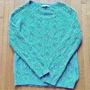 Sandro Wool Acid Marled knit Sweater Chunky blue Black size 1